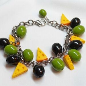 NWT Olive and Swiss Cheese Charm Bracelet - Handmade